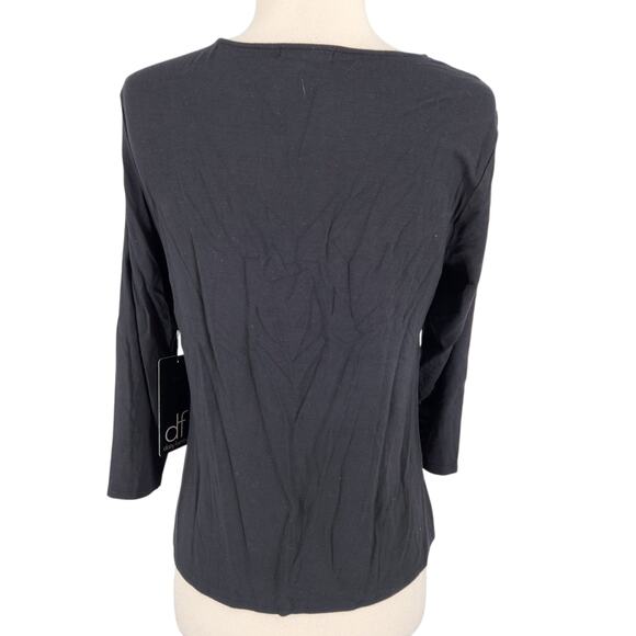 SALE Daisy Fuentes Desert Diamond Sequined Shoulder Top Black Large NWT! - Picture 4 of 6